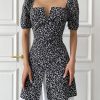 Flower print combi dress